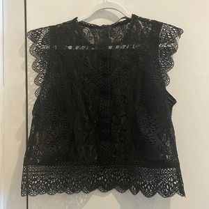 Zara laced short sleeve top (Size XL)